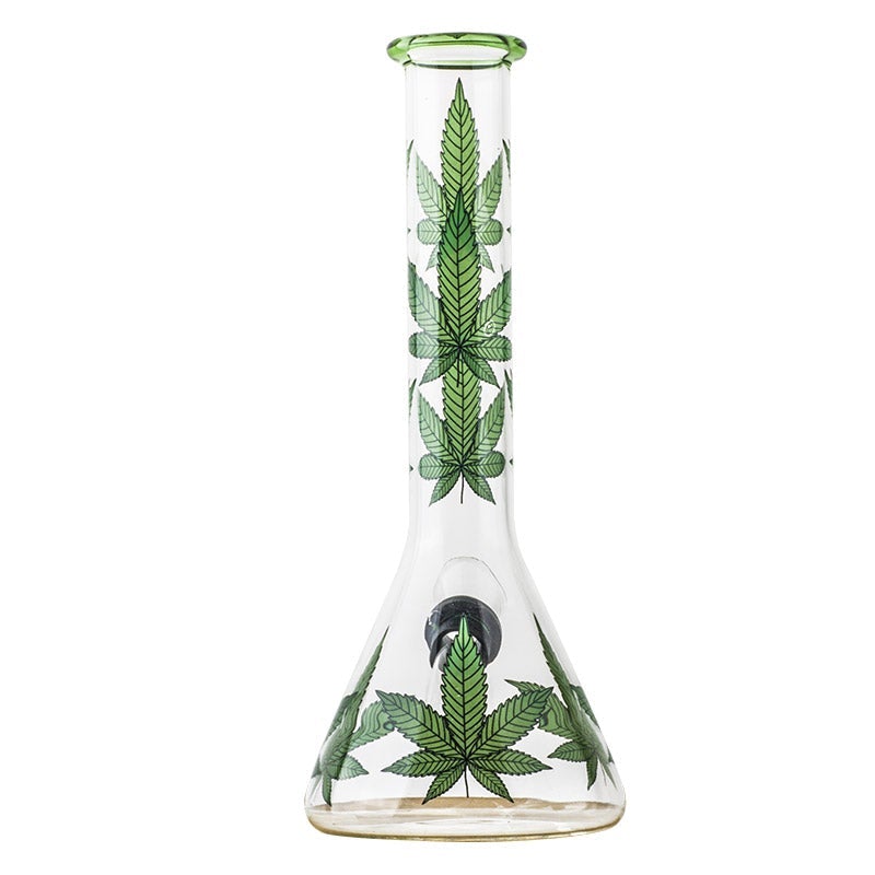 8 Marijuana Leaf Glass Beaker Bong