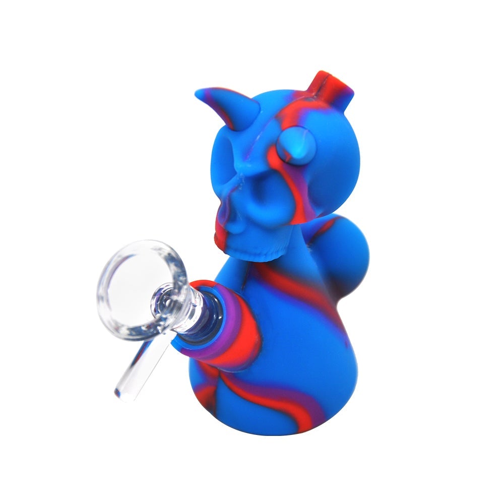 Devil Skull Mini Silicone Bubbler Bong