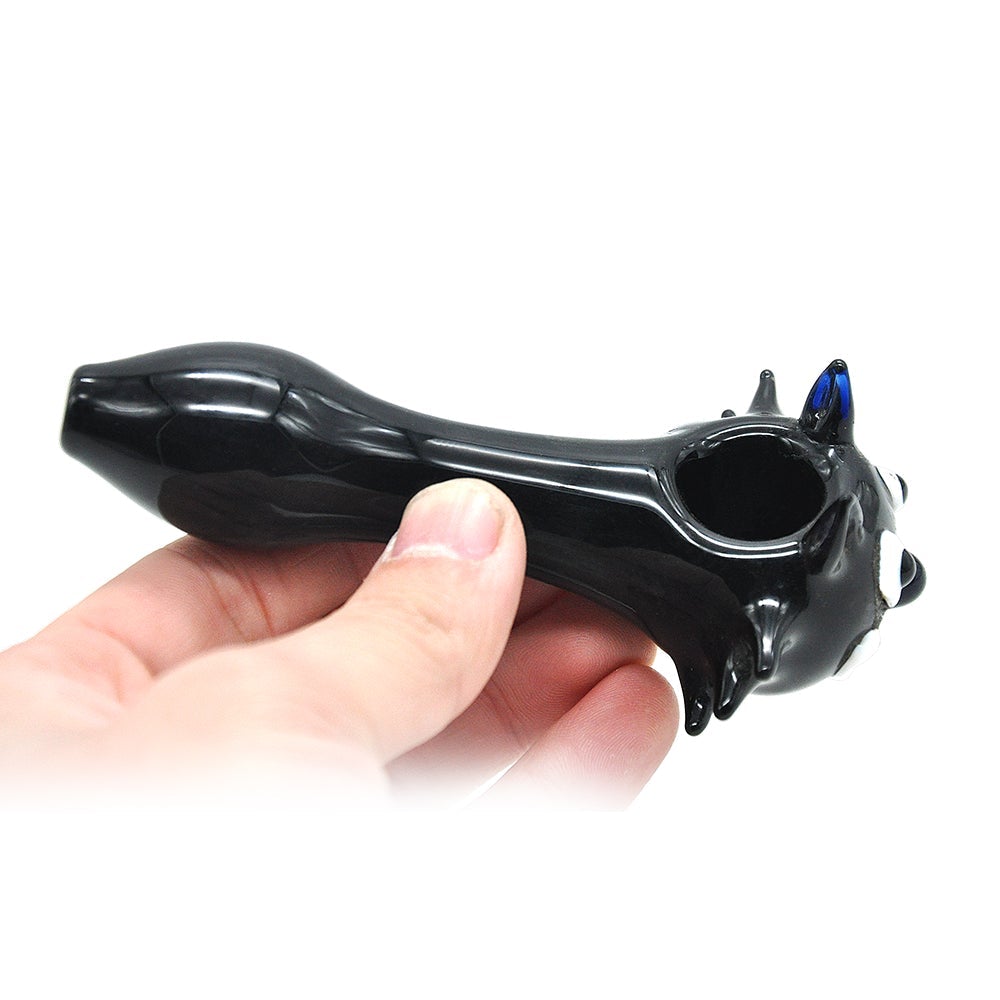 Black Cat Face Spoon Pipe