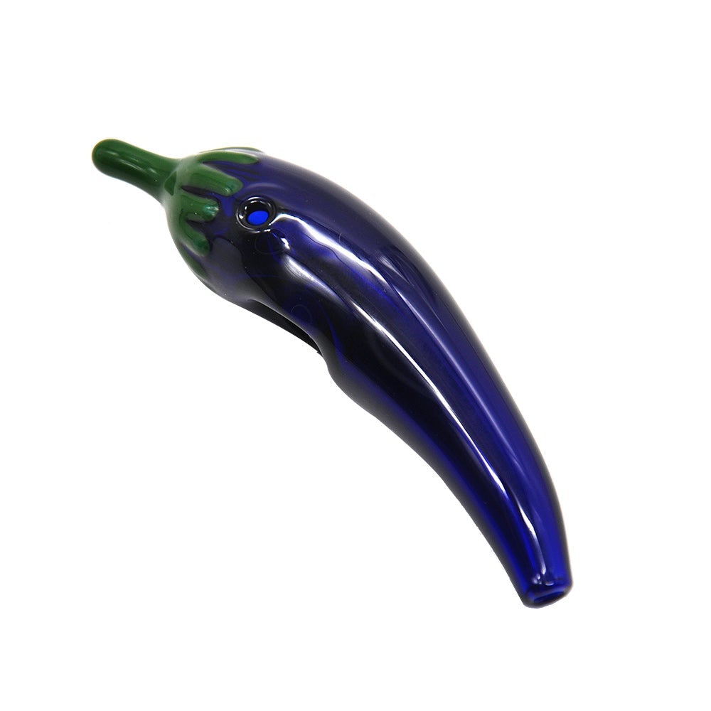 Eggplant Glass Hand Pipe
