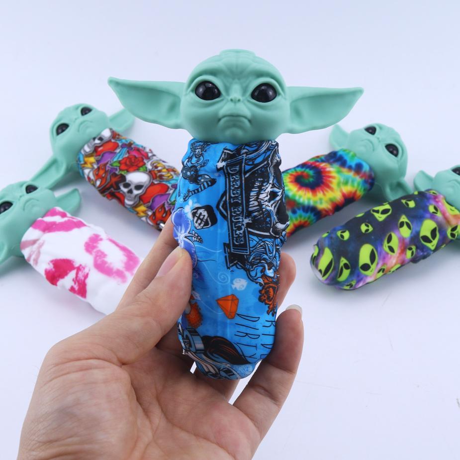 “Baby Yoda” Themed Silicone Smoking Pipe with Random Pattern - PuffingBird AU
