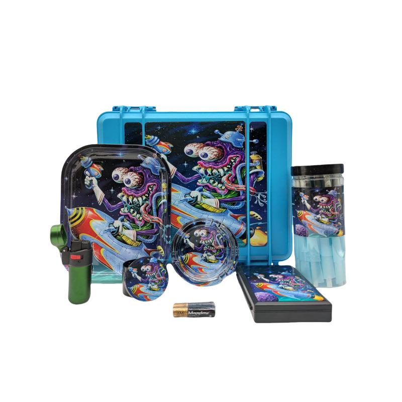 6-Piece Stoner Stash Box Kit - Anime Sticker Portable Case