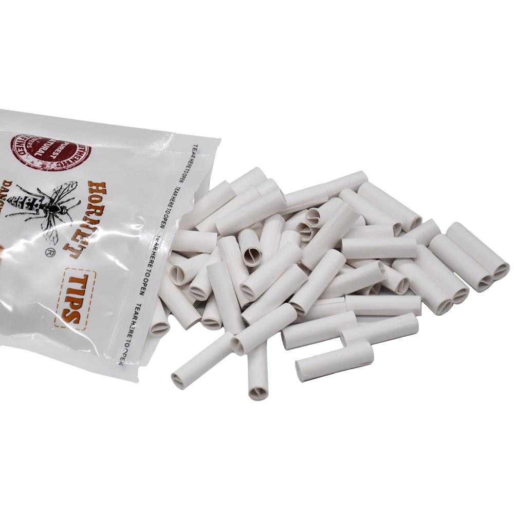 Natural Unrefined Rolling Paper Filter Tips - 7mm White Pre-Rolled Tips (100 Tips per Resealable Bag)