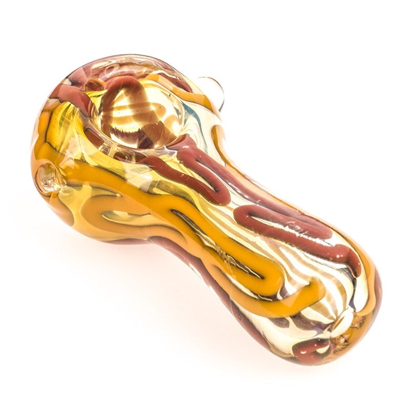 Fumed Glass Spoon Pipe With Canes