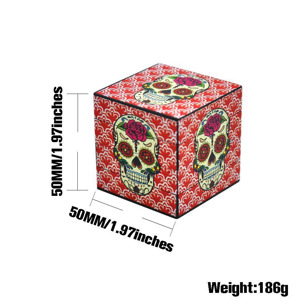 Day of The Dead Sugar Skull Box Novelty Herb Grinder 4 Piece 50mm