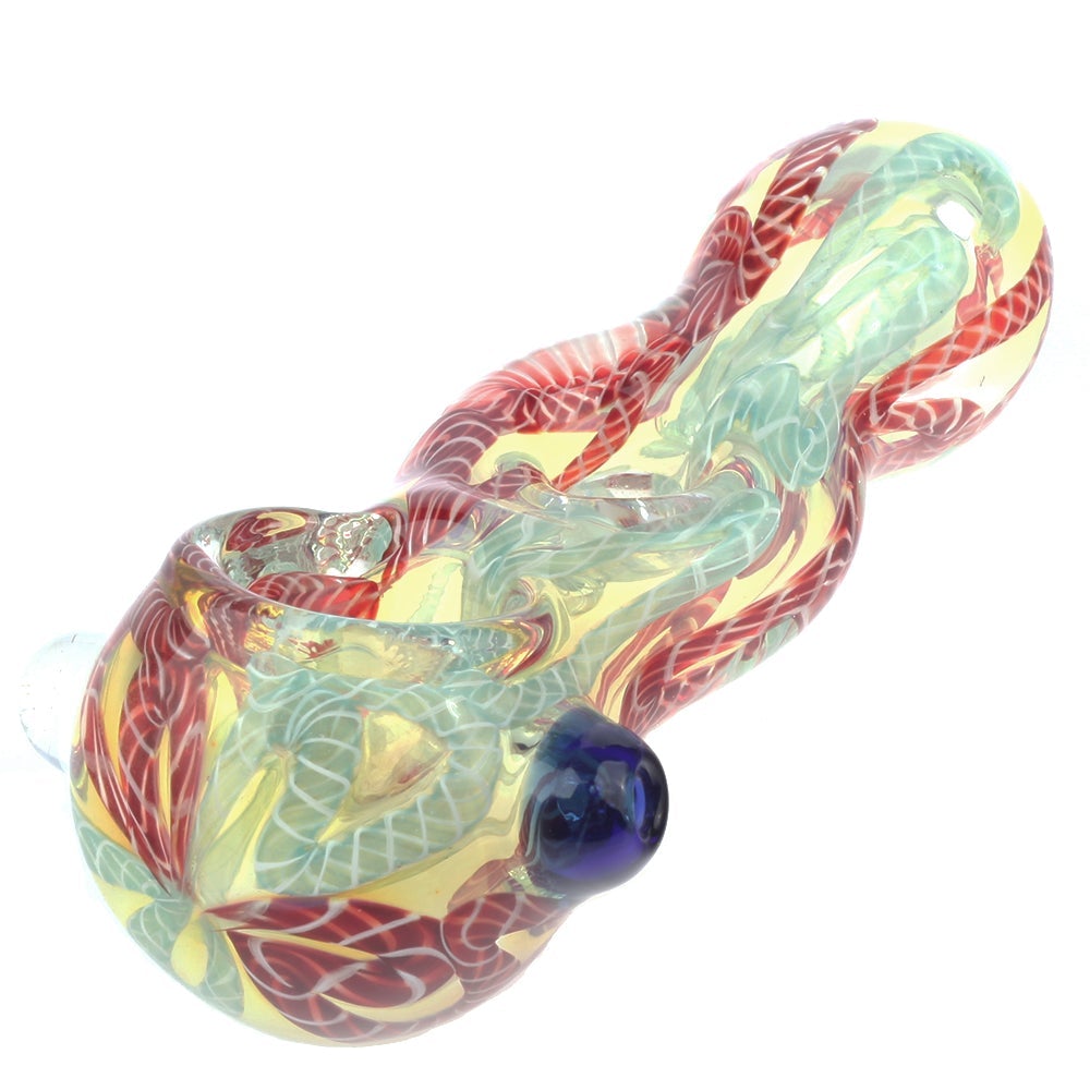 4.3 Mini Fumed Glass Donut Spoon Pipe w/ Milli Scheme