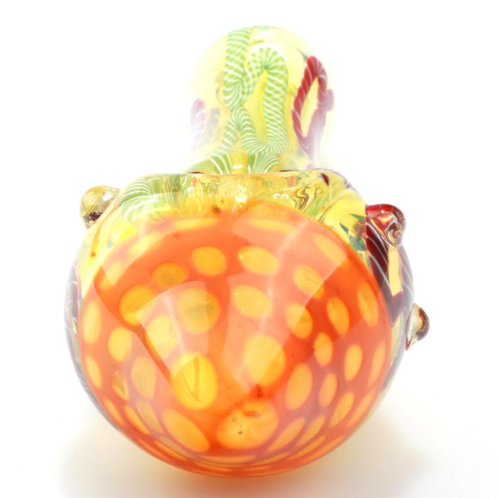 Ribbed Glass Spoon Pipe w/ Mili Scheme