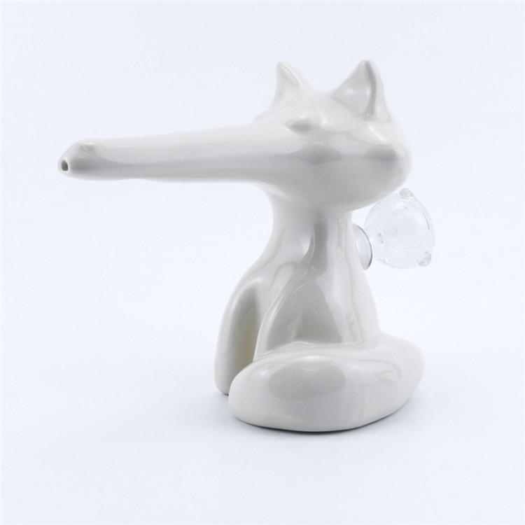 Fox-Shaped Ceramic Water Pipe