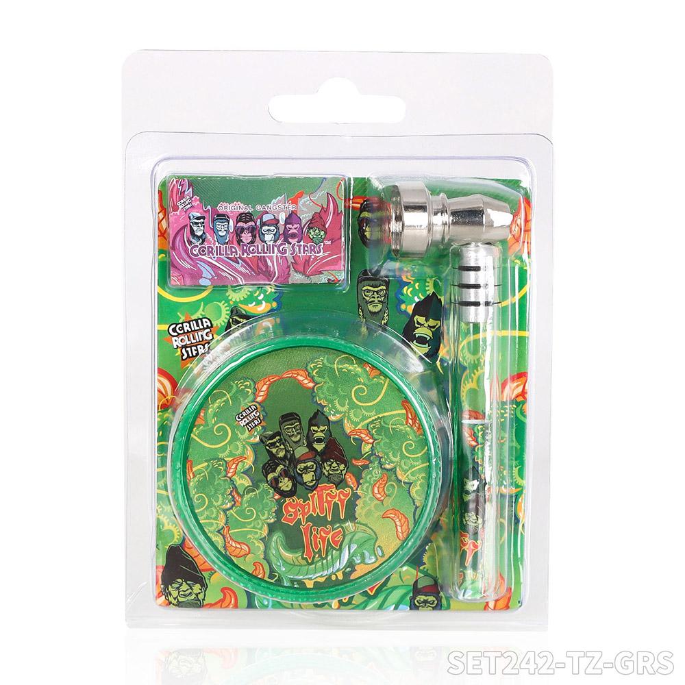 3.74in Gorilla Card-Style Smoking Pipe with Grinder