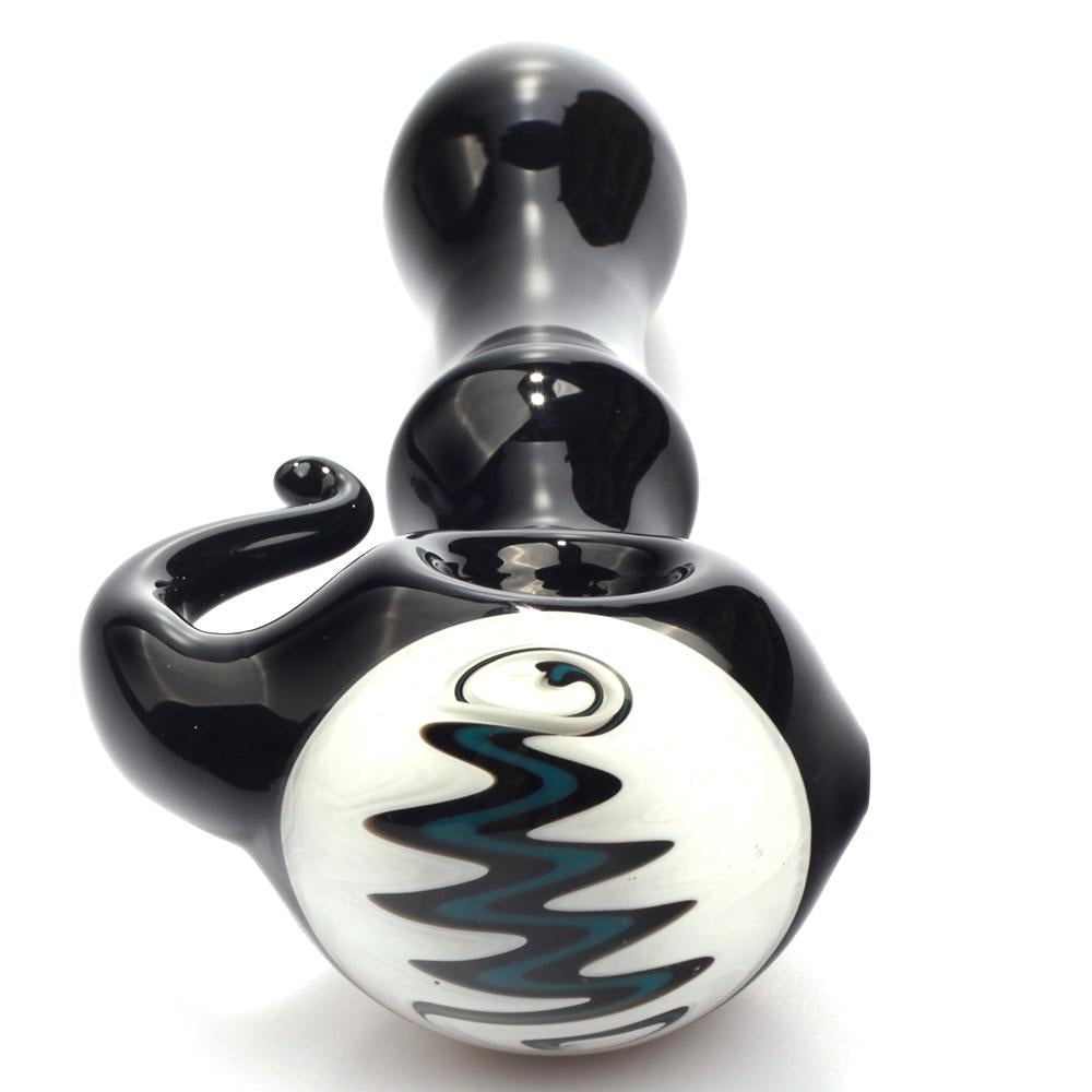 Large Wig Wag Glass Spoon Pipe w/ Glass Horn
