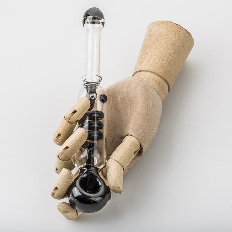 Black Glycerin Freezable Coil Glass Hand Pipe