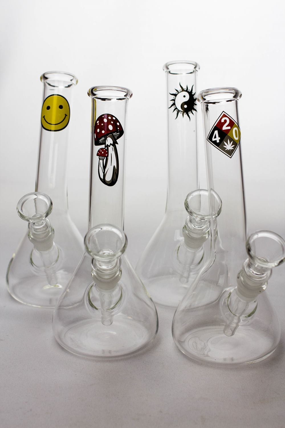 8 glass water bong with bowl stem