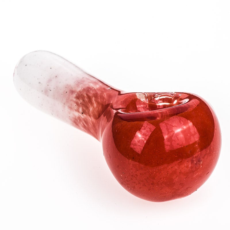 Red Frit Glass Spoon Pipe