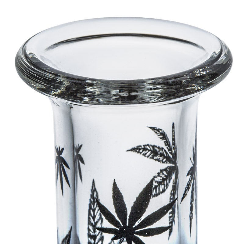 11 Printed Leaf Double Bowls Glass Bong