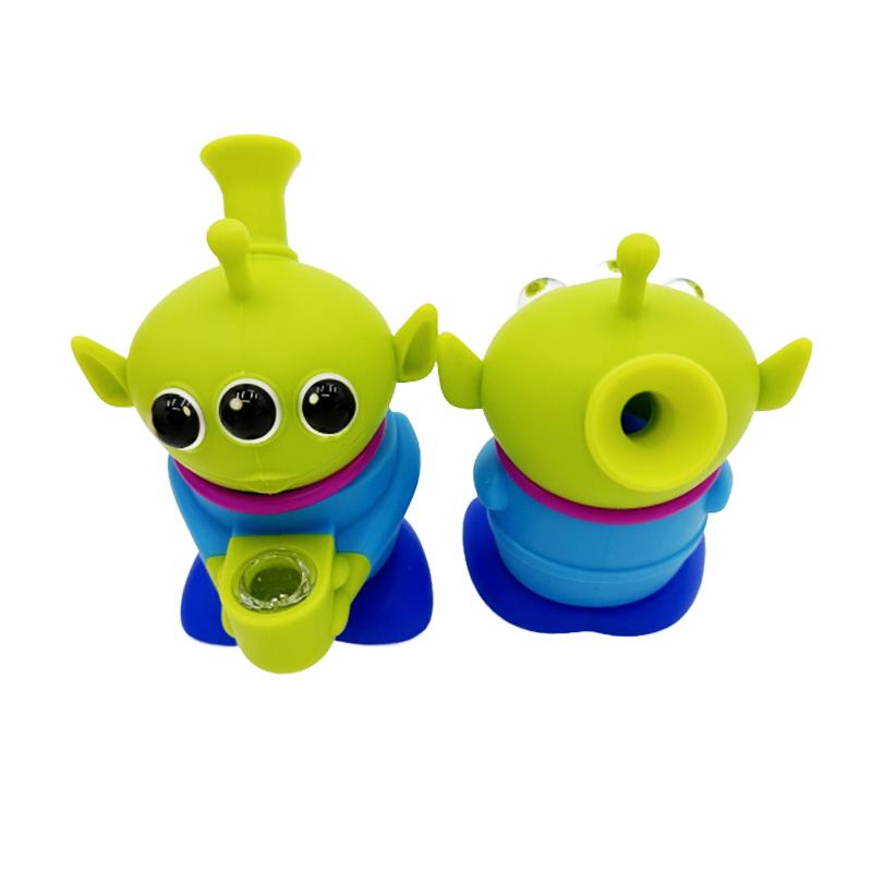 Three-Eyed Alien Silicone Mini Water Pipe