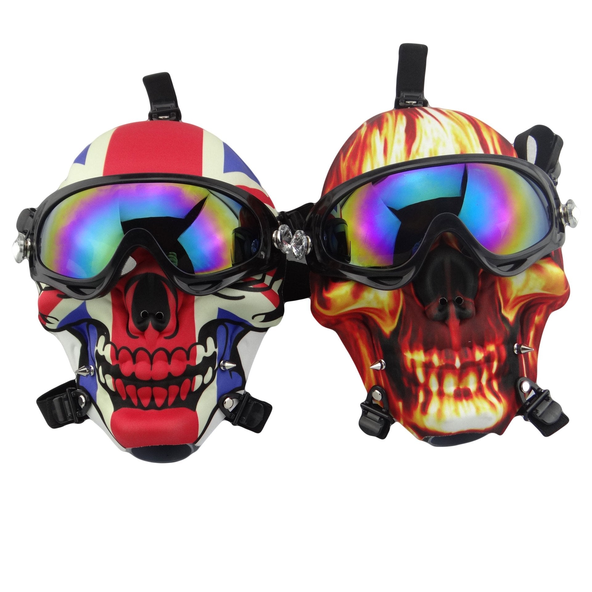 Skull Fabric Gas Mask Bong Shades w/ Bent Water Pipe