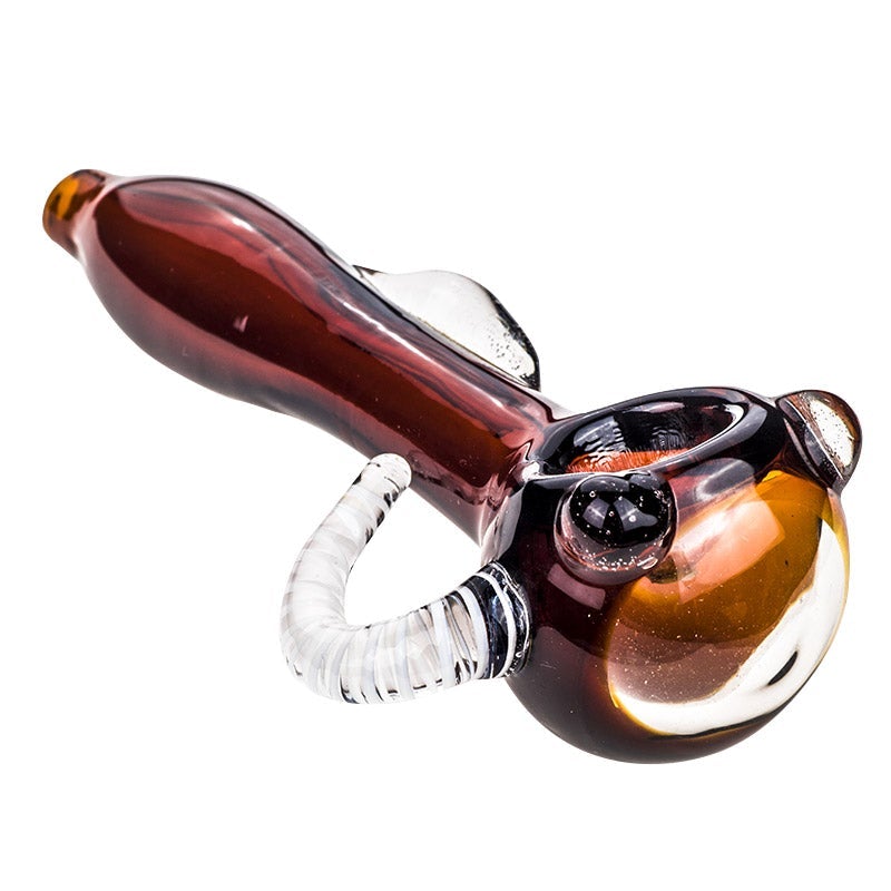 Glass Spoon Pipe with Glass Horns