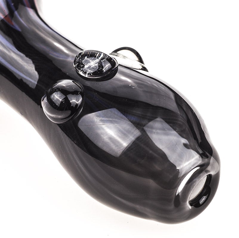 Zigzag Pattern Glass Pipe w/ Marbles