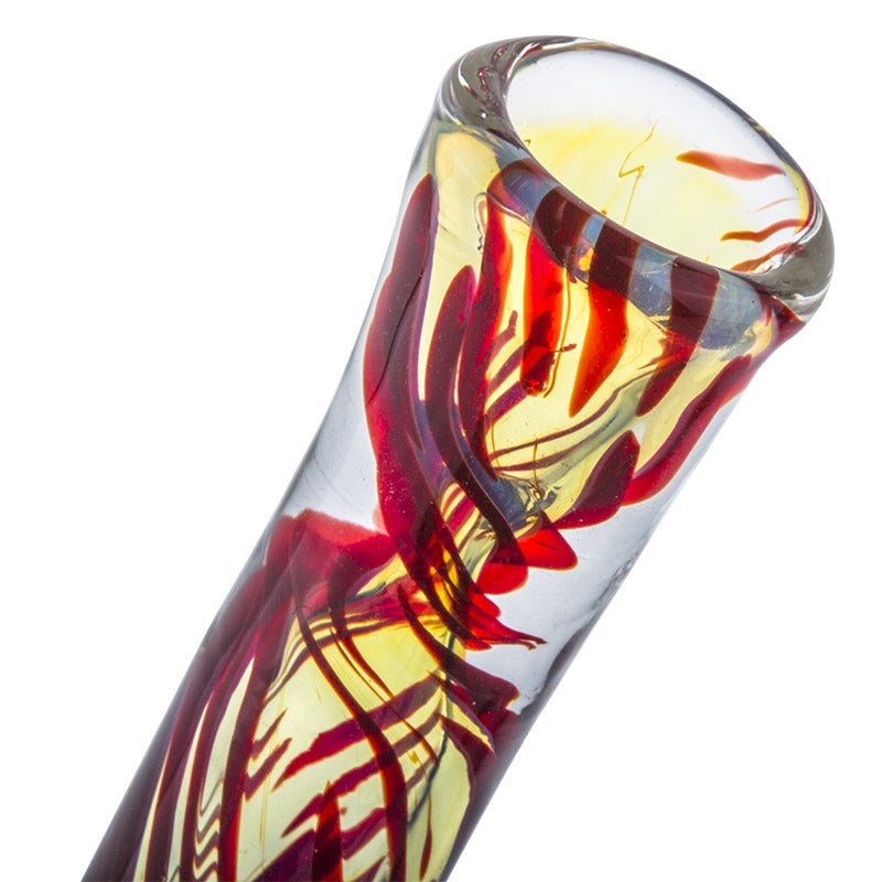 Chillum Glass Pipe w/ Red Strip