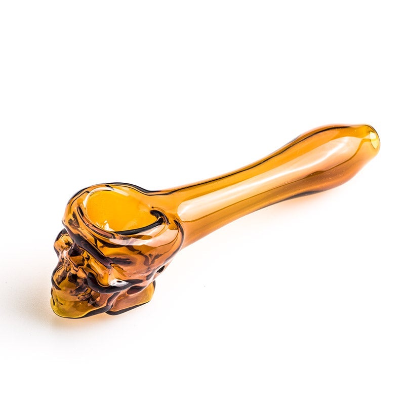Orange Skull Theme Glass Pipe
