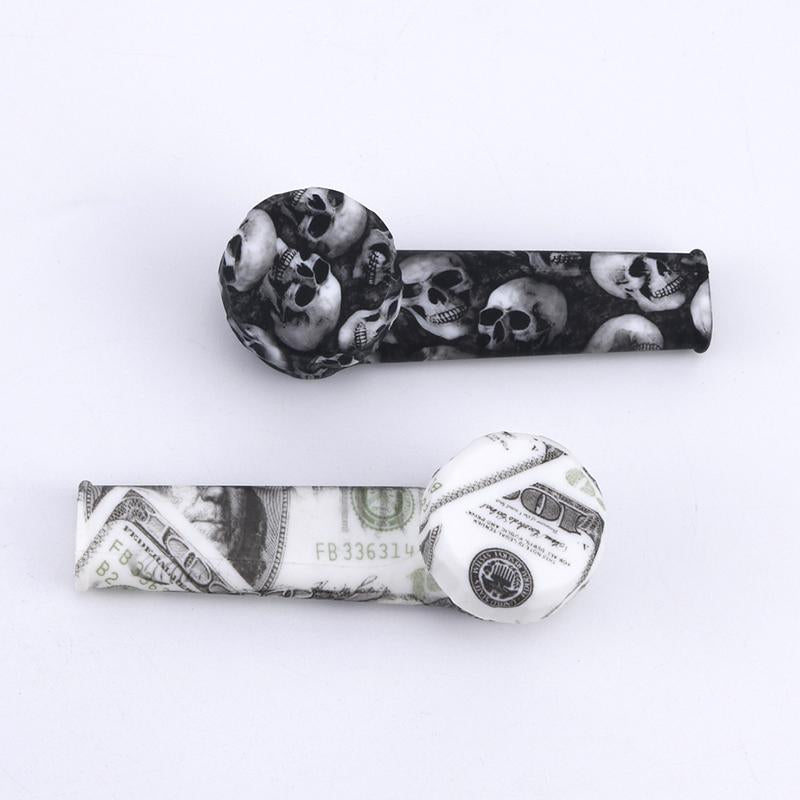 Water-Pattern Silicone Pipe With Lid (Random Colors) - PuffingBird AU