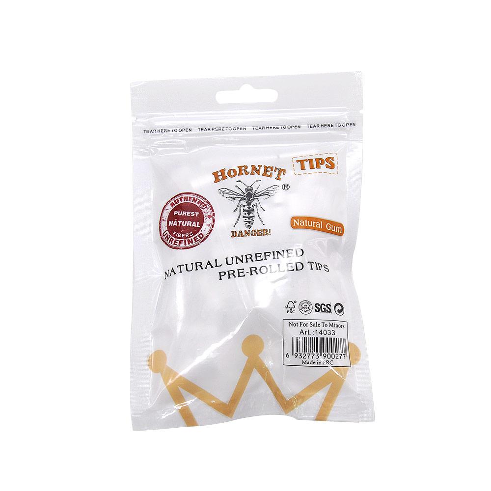 Natural Unrefined Rolling Paper Filter Tips - 6mm White Pre-Rolled Tips (120 Tips per Resealable Bag)