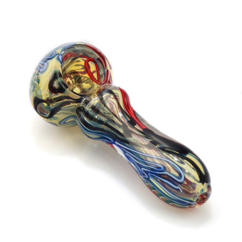 Swirl Glass Pipe with Mini Maria Rings