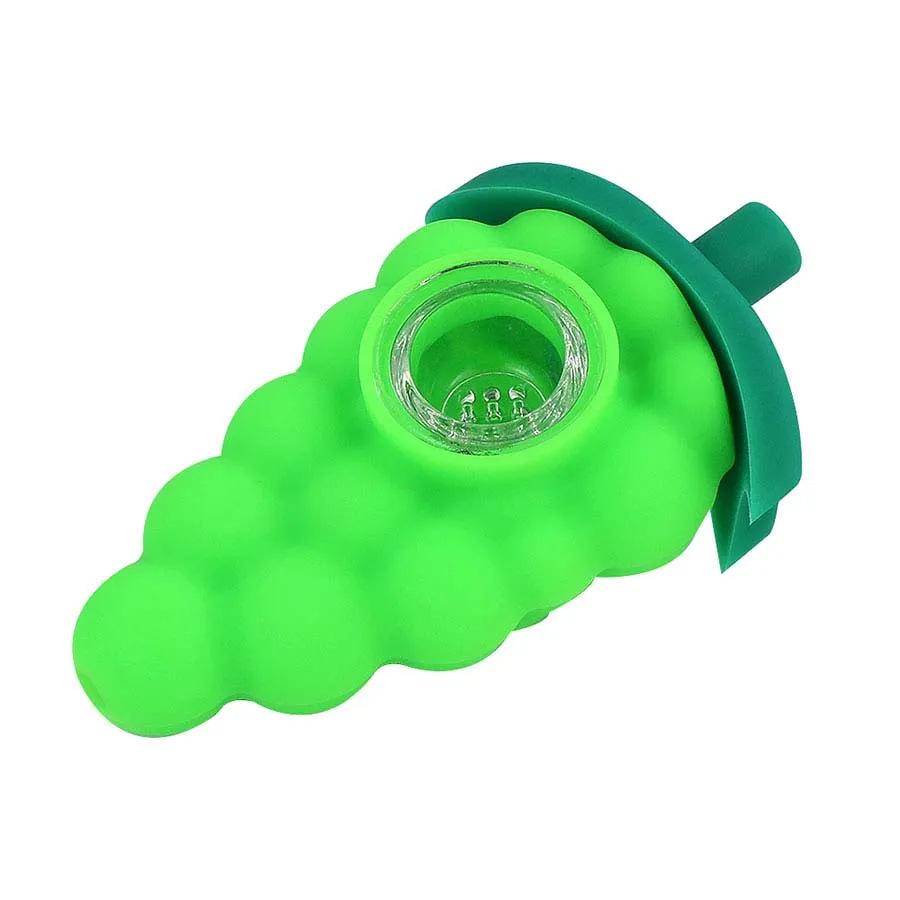 Grape Silicone Pipe with Glass Bowl