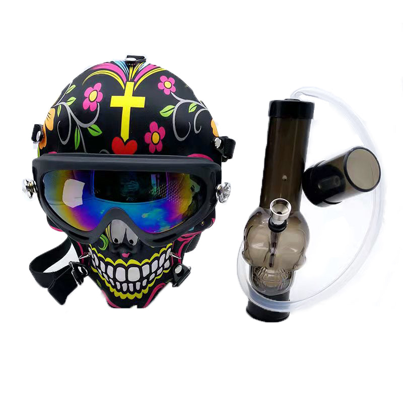 Sun Glasses Skull Fabric Gas Mask Bong w/ Water Pipe