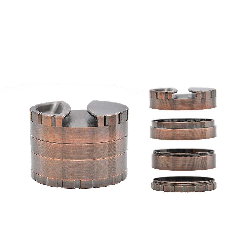 80mm 4 Layer Grinder With Ashtray & Joint/Paper Dispenser On Lid Aluminium