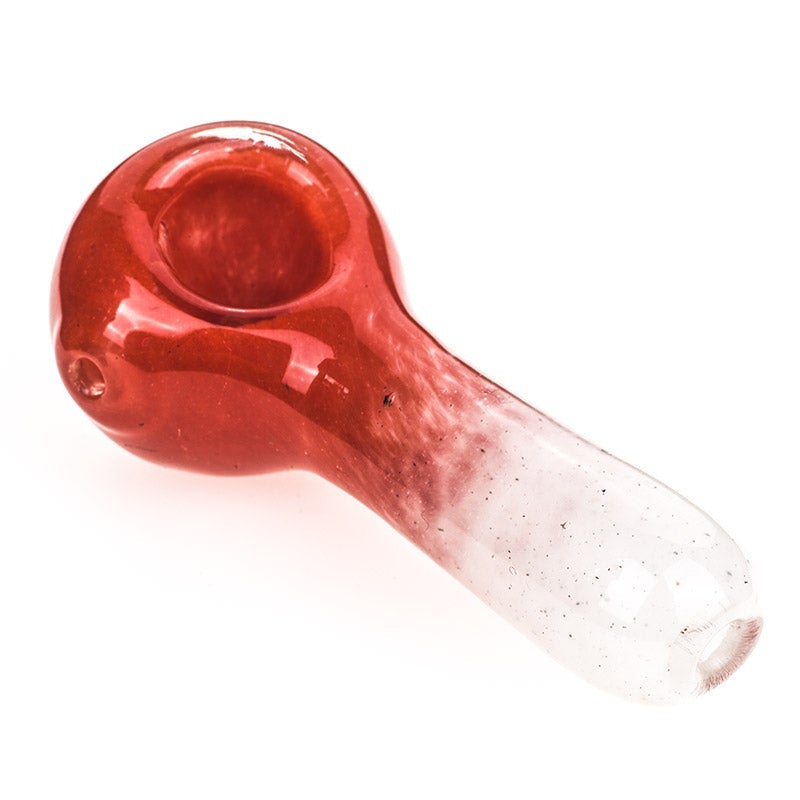 Red Frit Glass Spoon Pipe
