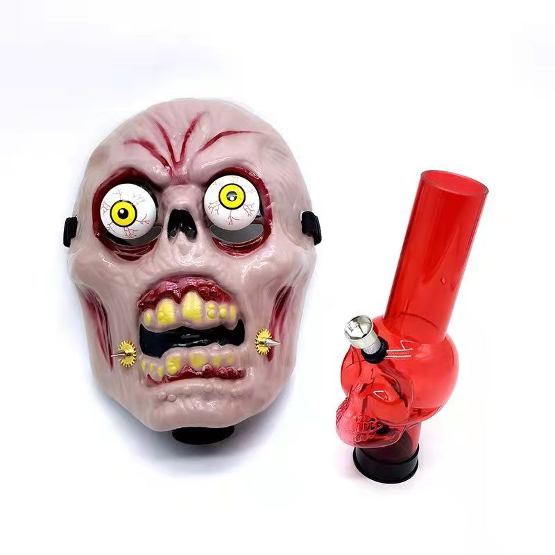 Scary Silicone Gas Mask Bong w/ Acrylic Water Pipe