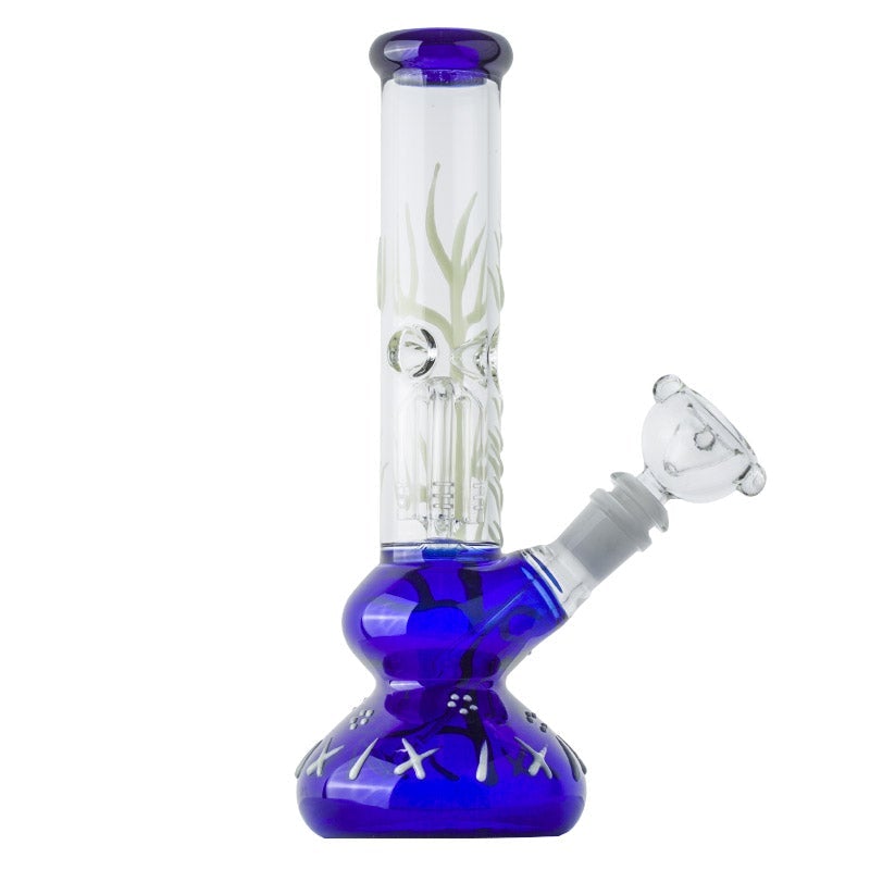 Glow-In-The-Dark Beaker Bong Set w/ Quartz Banger Carb Cap