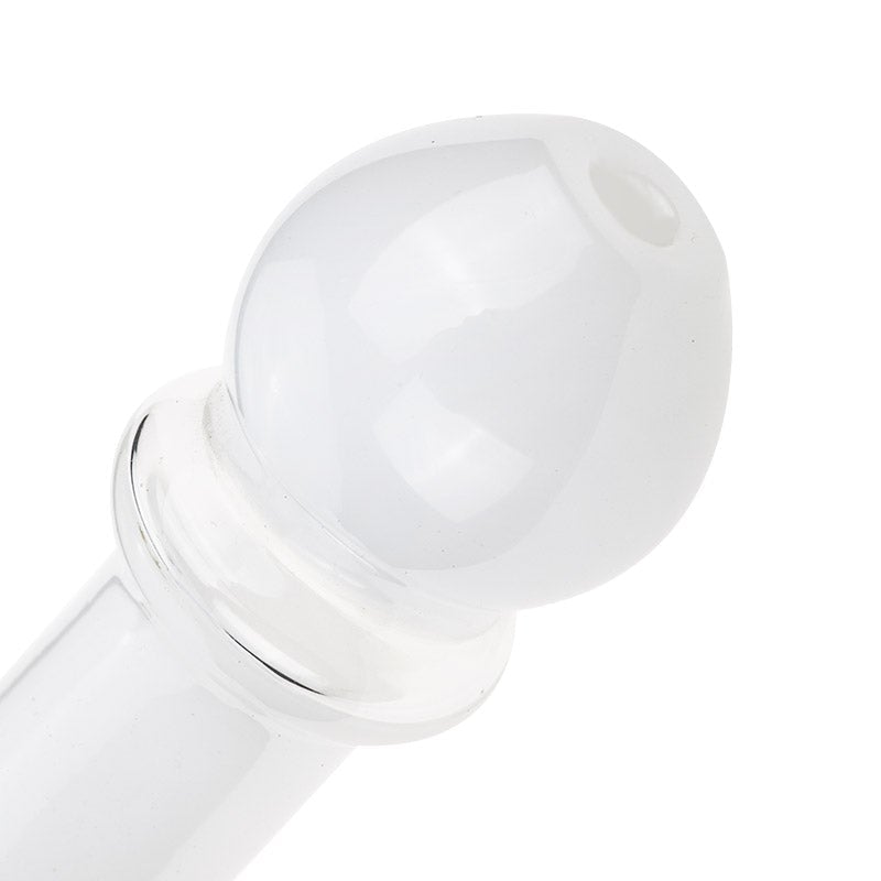 White Glass Spoon Pipe w/ Maria Rings