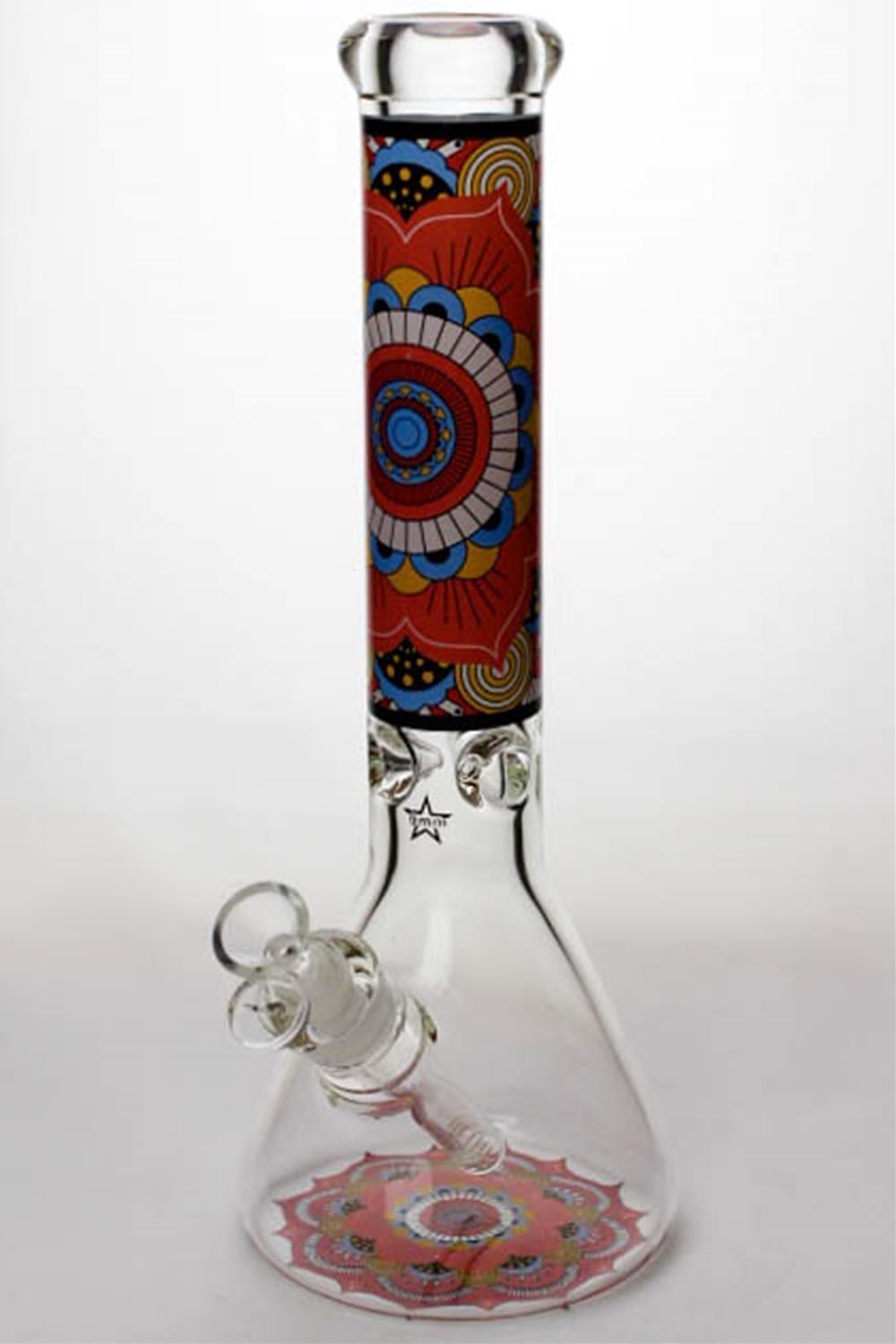 14 Geometric Design Heavy Glass Beaker Water Bong