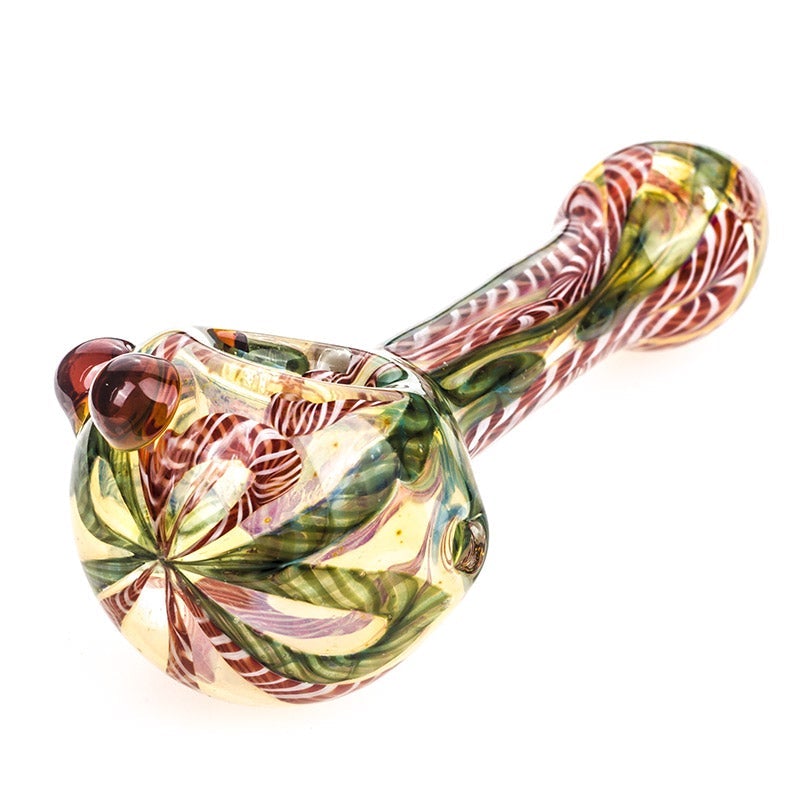 Fumed Glass Spoon Pipe w/ Marbles
