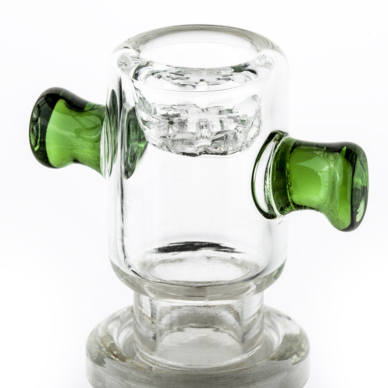 18mm Male Clear Bong Bowl With Green Handles