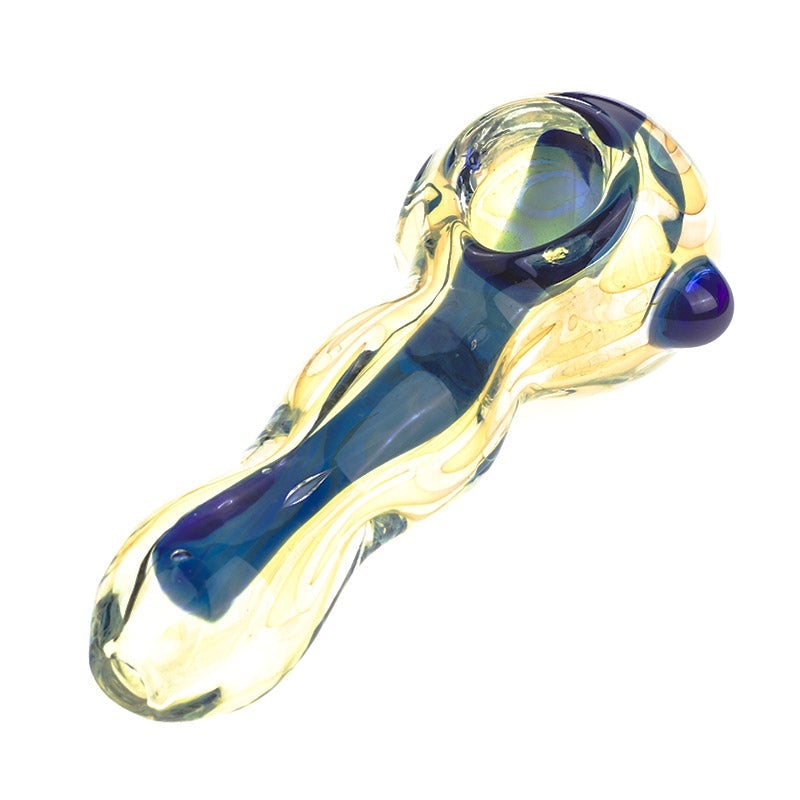 Glass Spoon Pipe w/ Blue Stripe