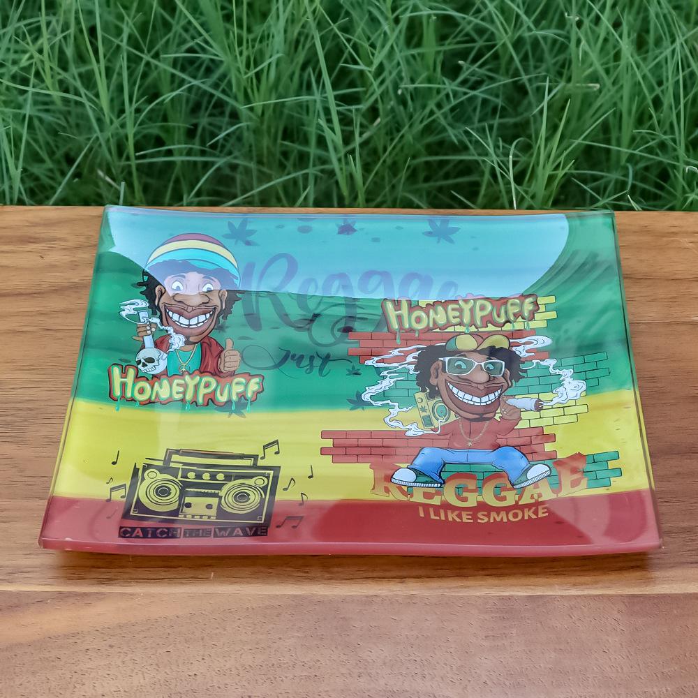 Mexico Vacation Wind Break Proof Glass Rolling Tray