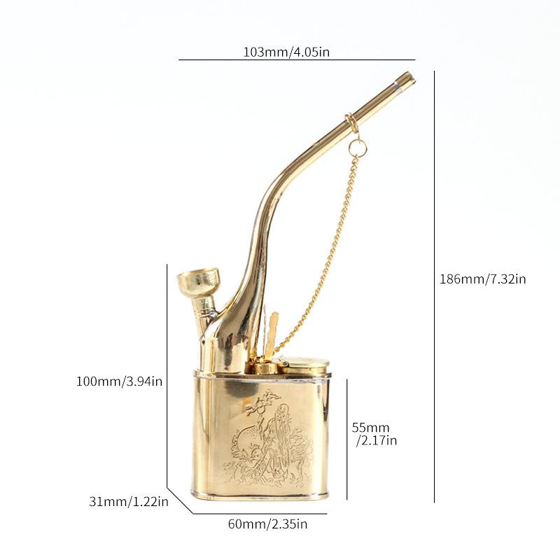 Fu Lu Shou Sanxing Antique Metal Bong