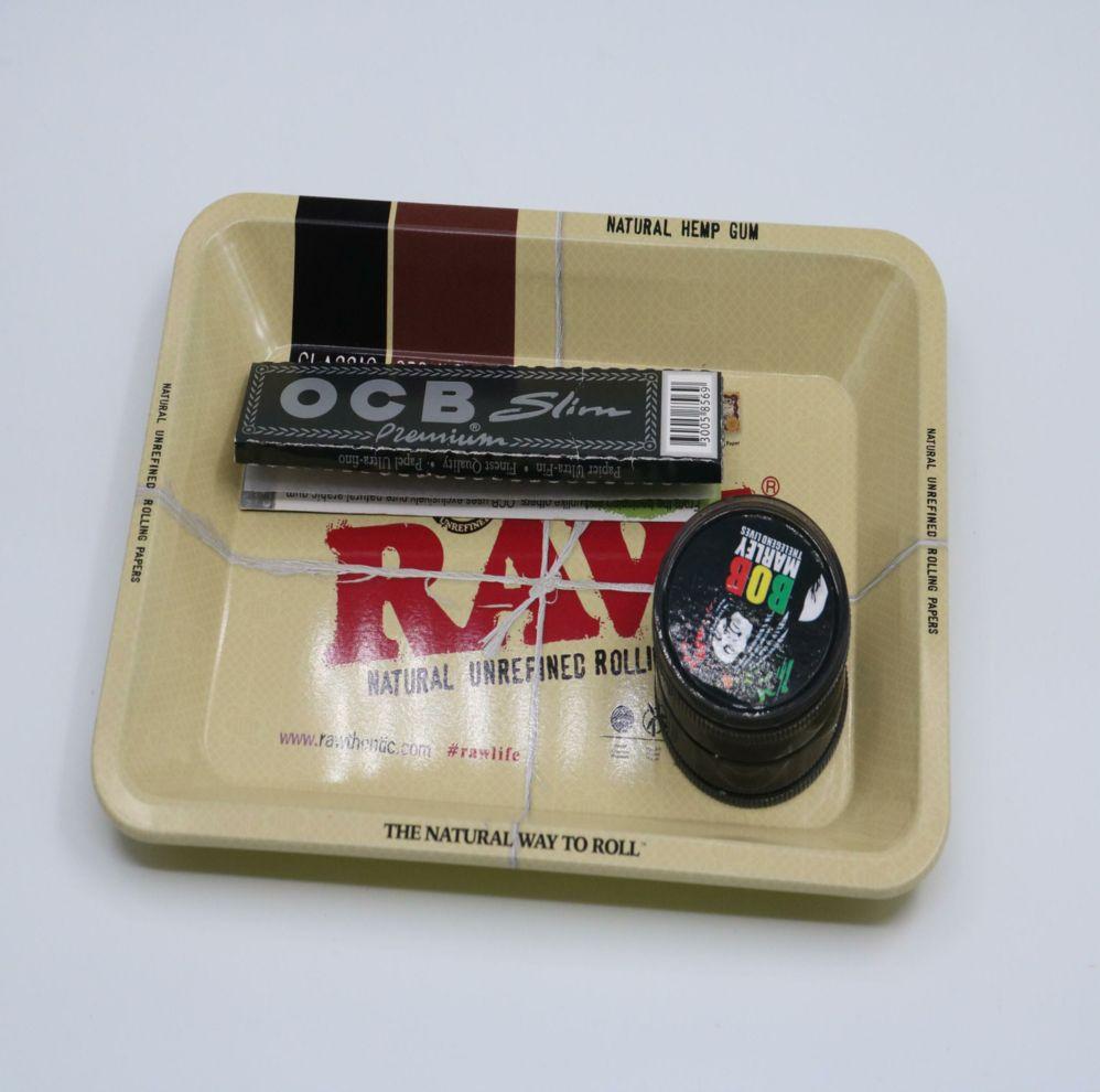 RAW Hand Rolled Cigarette Metal Rolling Tray