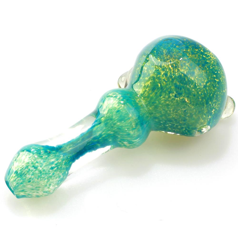 Turquoise Blue Dichroic Color Scheme Spoon Glass Pipe