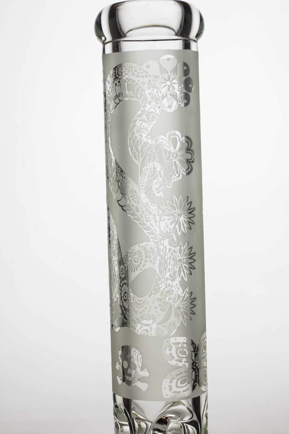 13.5 9 mm Thick Sandblasted Glass Beaker Water Bong