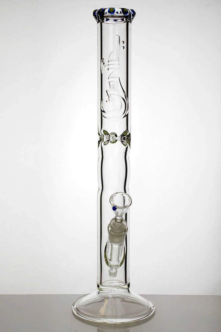 18 genie yellow dot curbed tube glass bong