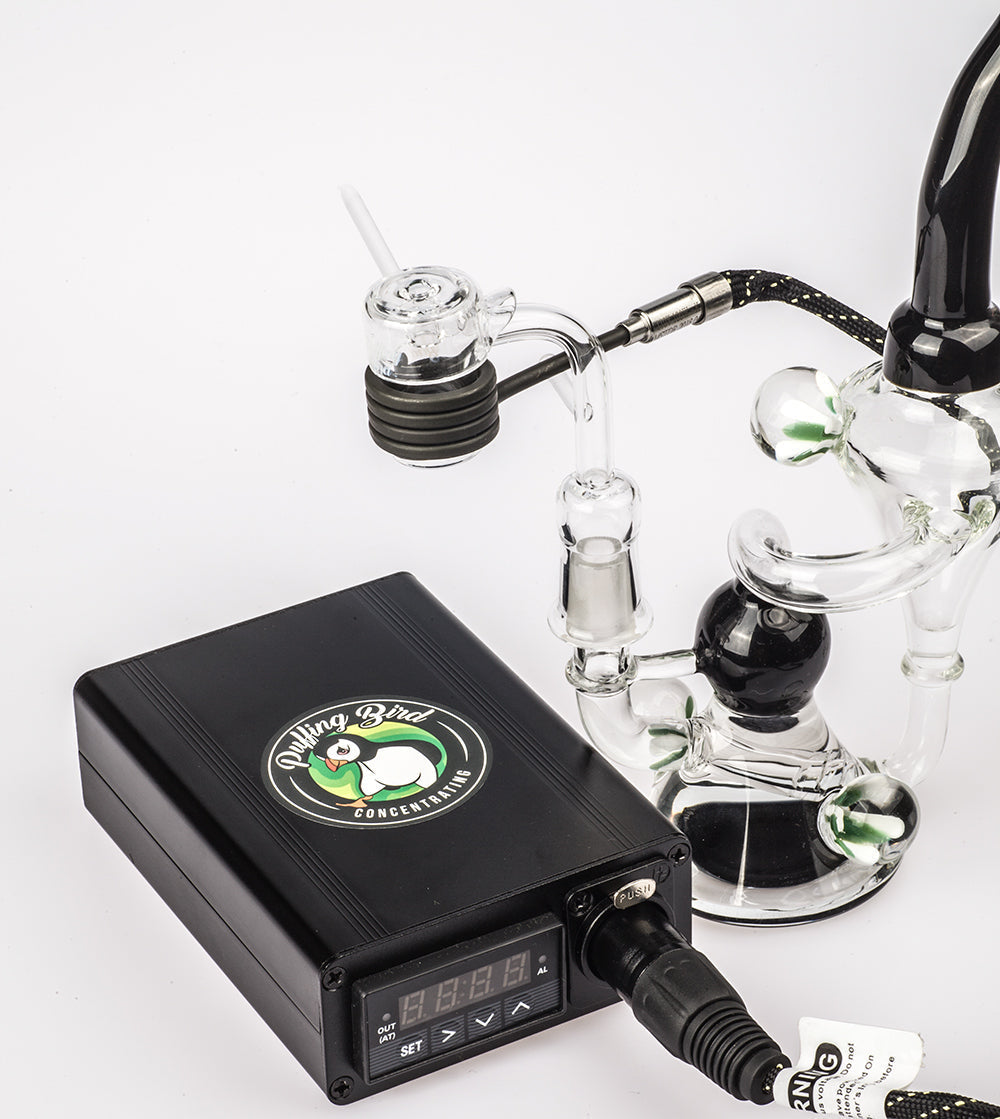 Quartz Enail W/ Flower Pendant Recycler Dab Rig Bundle