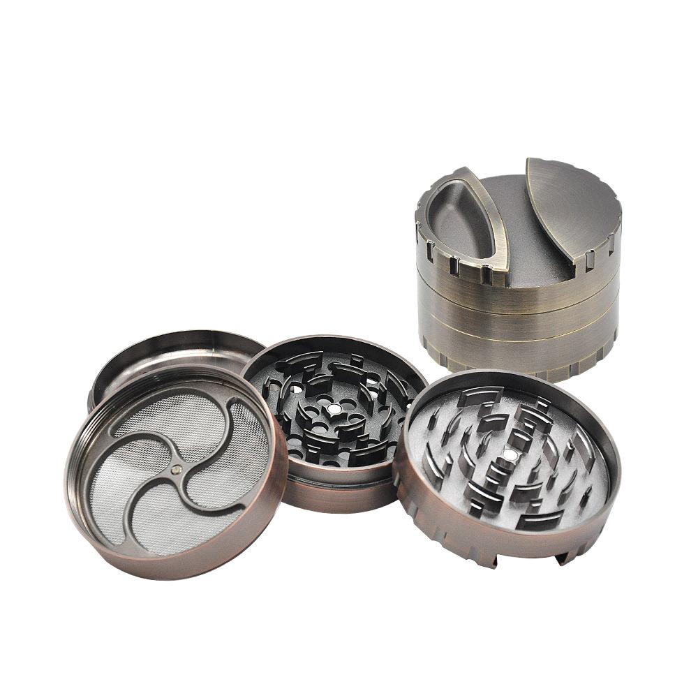 80mm 4 Layer Grinder With Ashtray & Joint/Paper Dispenser On Lid Aluminium
