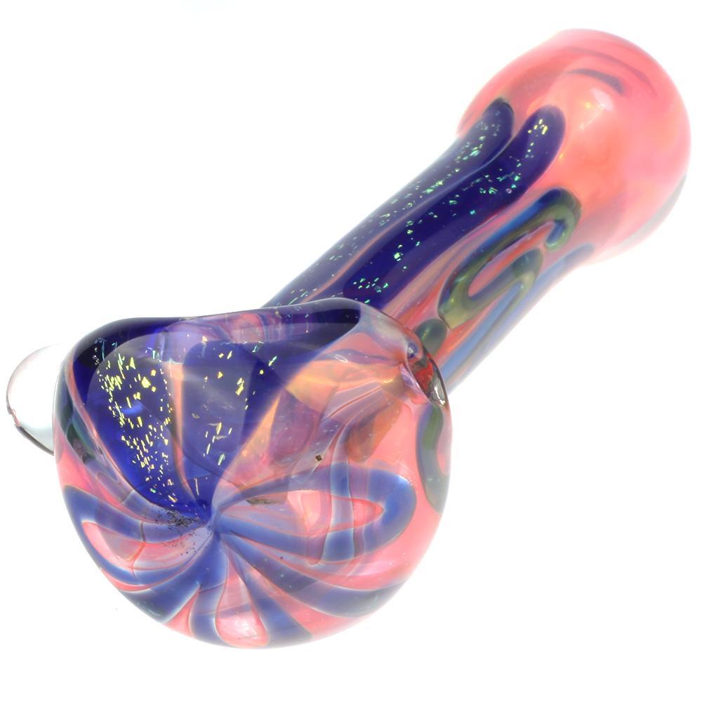 Fumed Purple Glass Pipe and Blue Sherlock Pipe Set