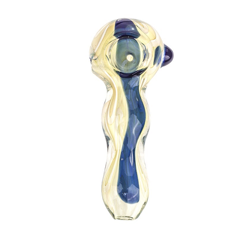 Glass Spoon Pipe w/ Blue Stripe