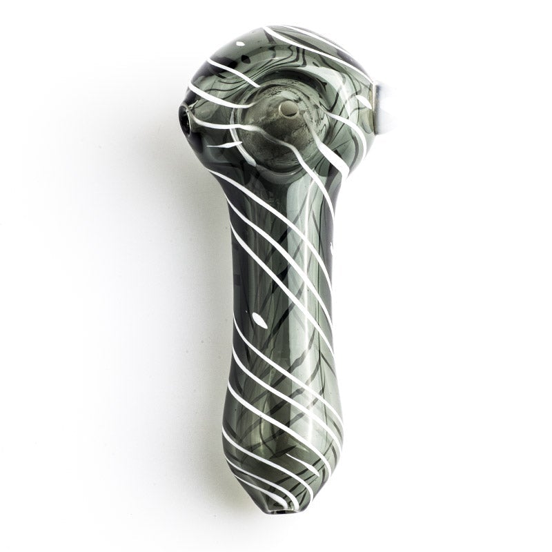 Spiral Glass Spoon Pipe w/ White Marble