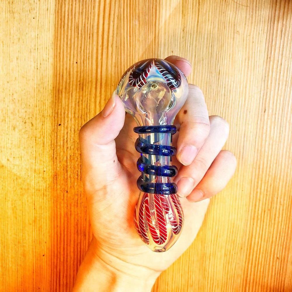 Handmade Nano Pipe w/ Milli Scheme Blue Spiral Pipe Set